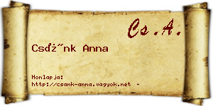 Csánk Anna névjegykártya