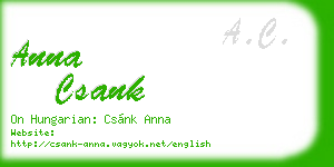 anna csank business card